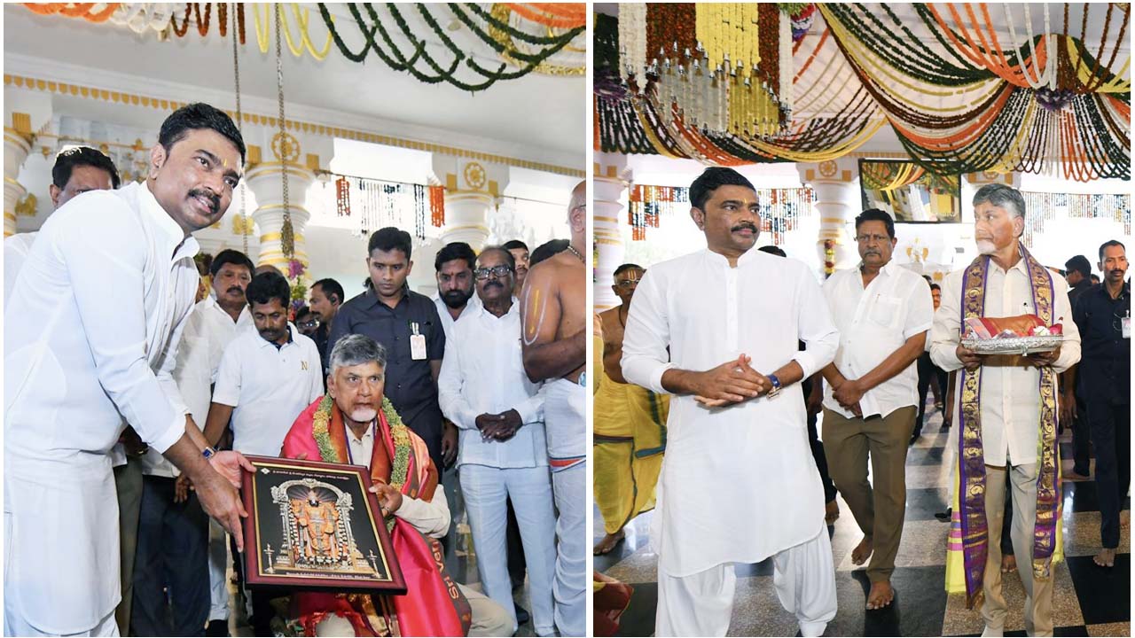 CM Chandrababu visits Sri Venkateswara Swamy Devasthanam in Dokiparru