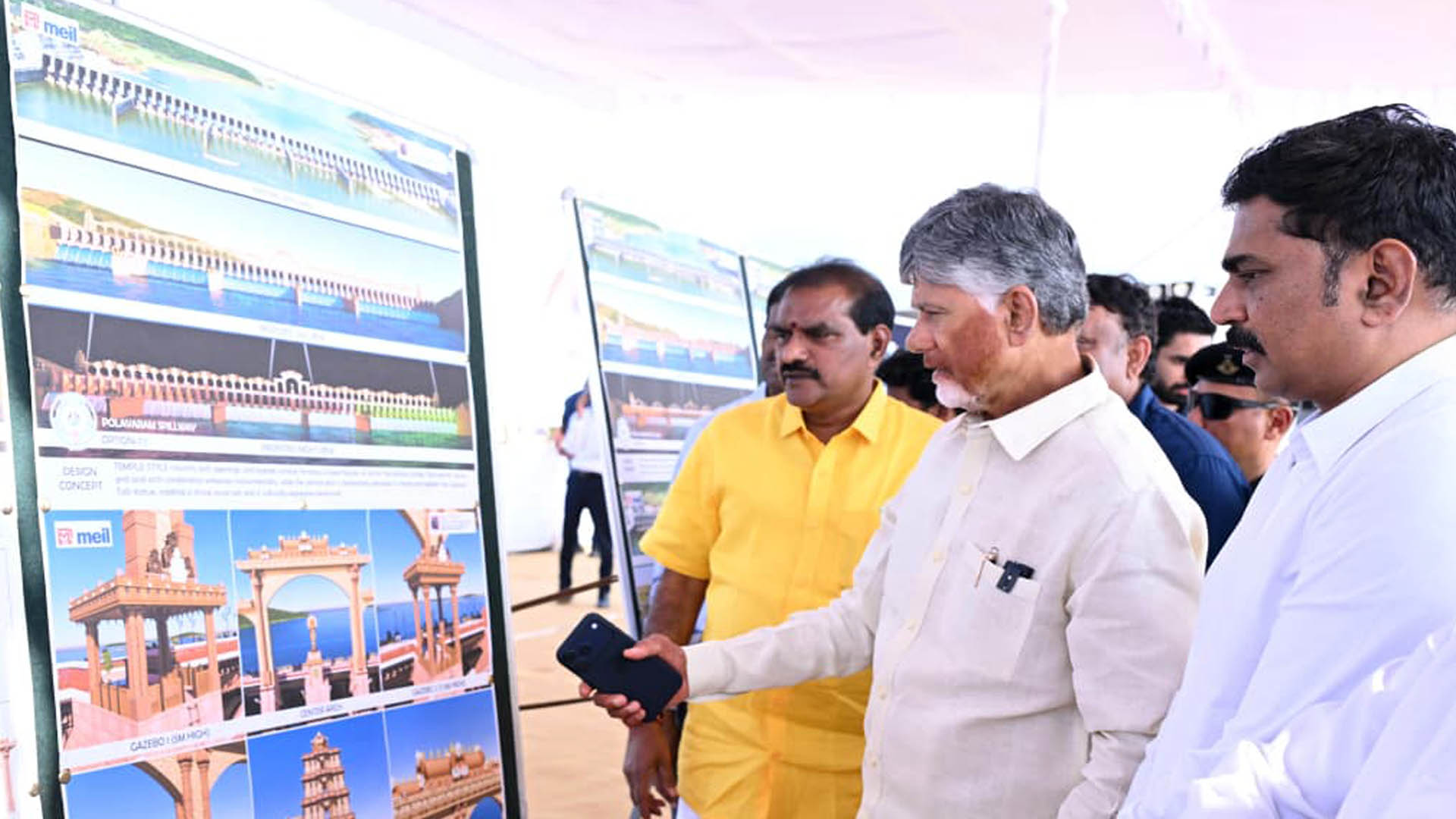 CM Chandrababu Naidu Reviews Polavaram Progress with MEIL Group's MD PV Krishna Reddy