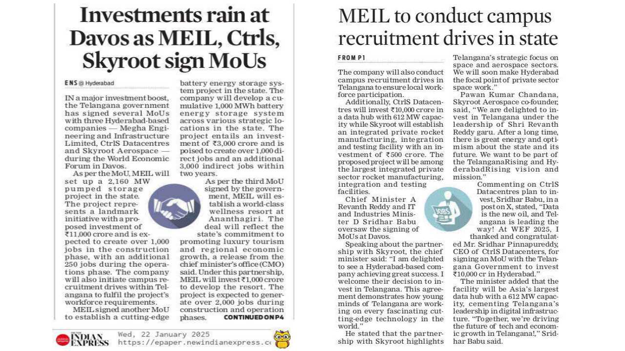 MEIL Signed Key MoUs at World Economic Forum