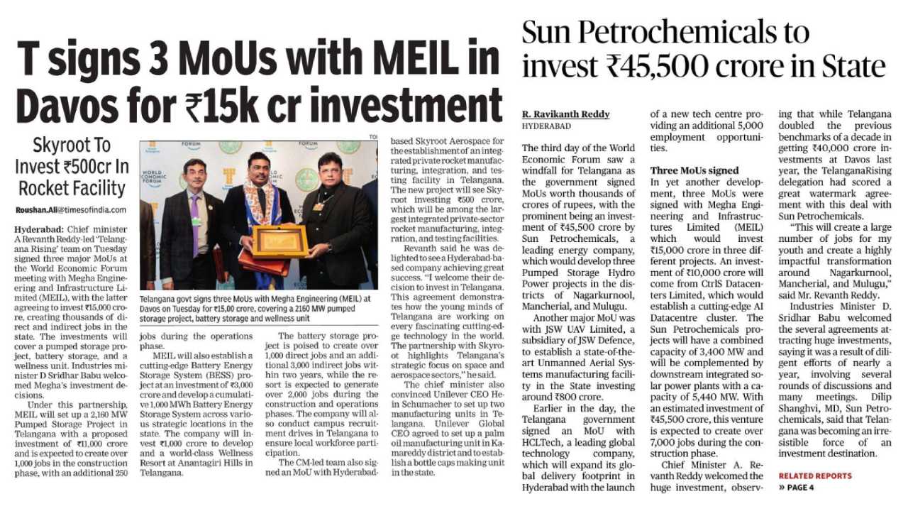 MEIL Signed Key MoUs at World Economic Forum